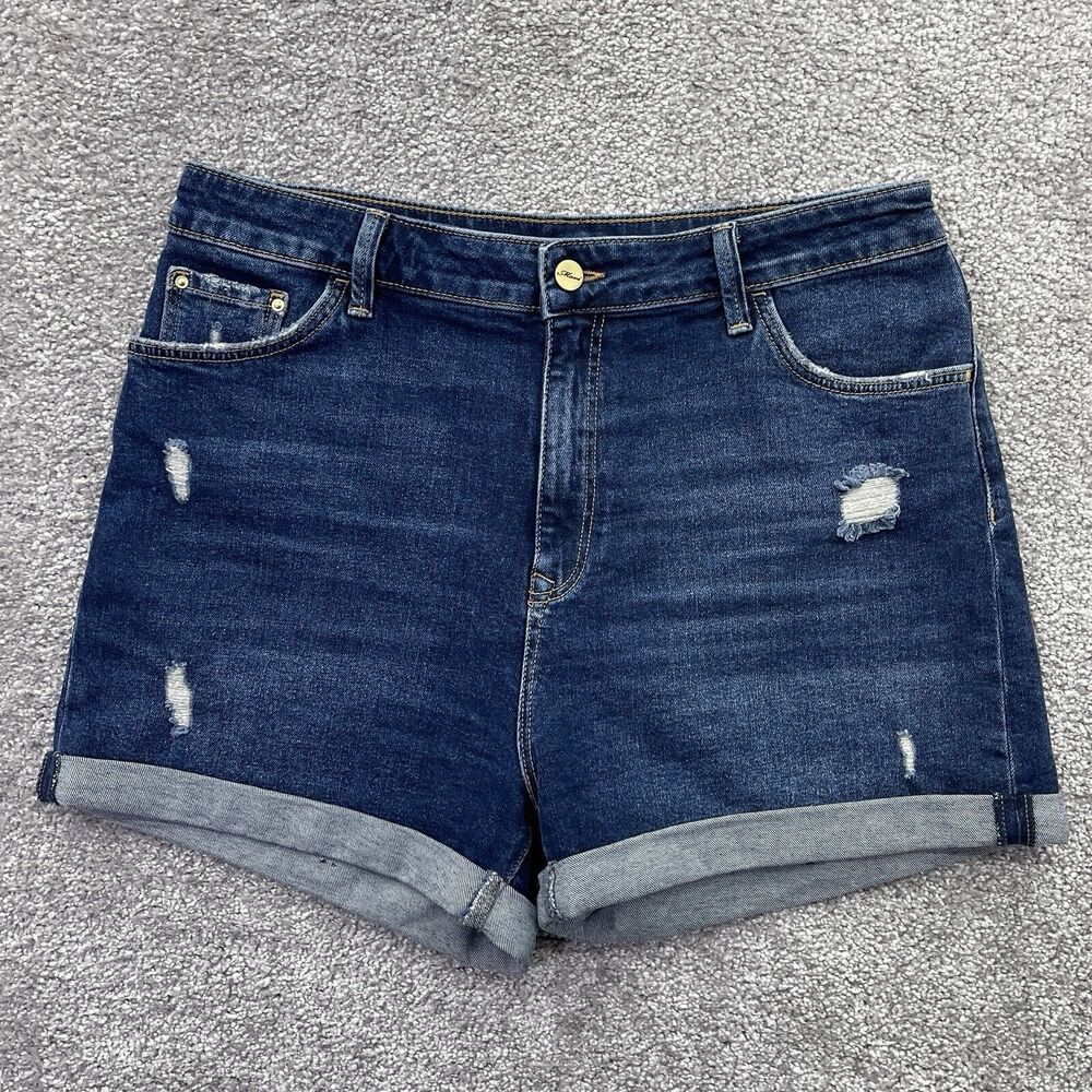 Mavi Jean Shorts Womens 32 Ella High Rise Distressed Rolled Hem Denim 32x3